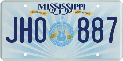 MS license plate JHO887
