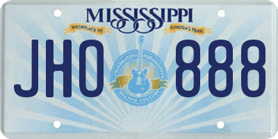 MS license plate JHO888