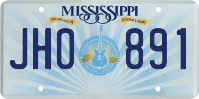 MS license plate JHO891