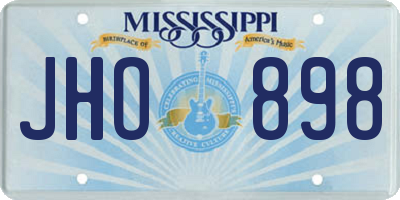 MS license plate JHO898