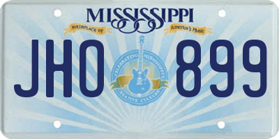 MS license plate JHO899