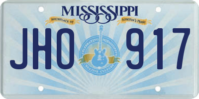 MS license plate JHO917