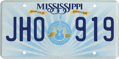 MS license plate JHO919