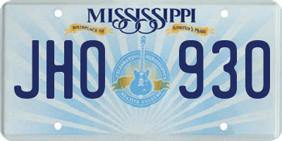 MS license plate JHO930