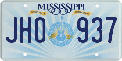 MS license plate JHO937