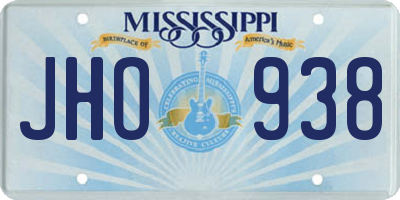 MS license plate JHO938