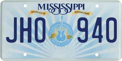 MS license plate JHO940