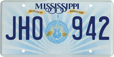 MS license plate JHO942