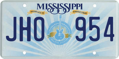MS license plate JHO954