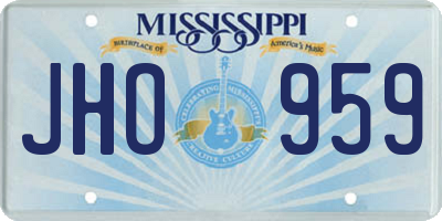 MS license plate JHO959