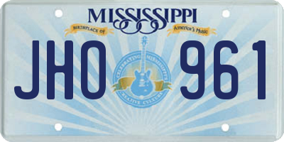 MS license plate JHO961