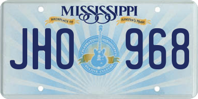 MS license plate JHO968
