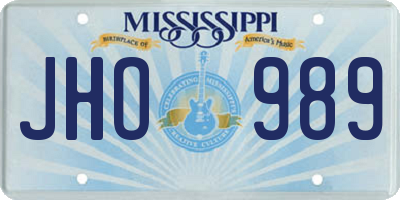 MS license plate JHO989