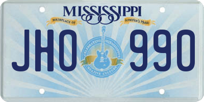 MS license plate JHO990