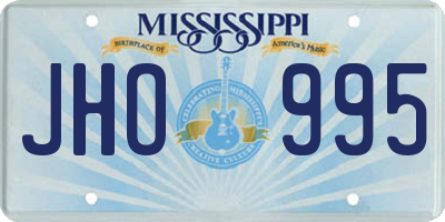 MS license plate JHO995
