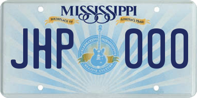 MS license plate JHP000