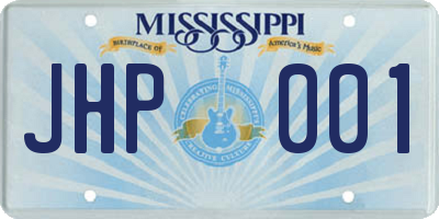 MS license plate JHP001