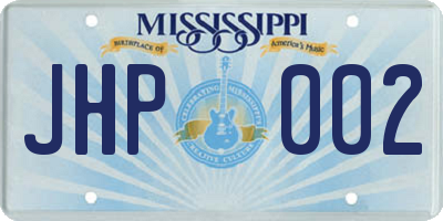 MS license plate JHP002