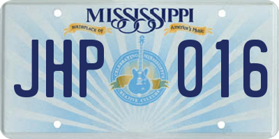 MS license plate JHP016