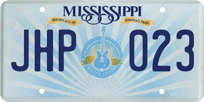 MS license plate JHP023