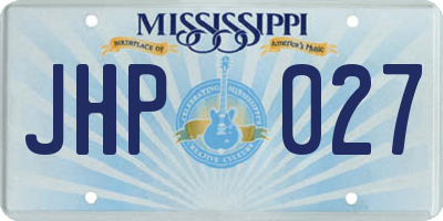 MS license plate JHP027