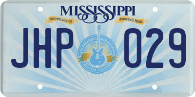 MS license plate JHP029