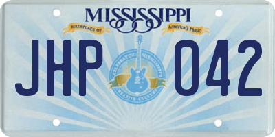 MS license plate JHP042