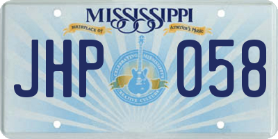 MS license plate JHP058
