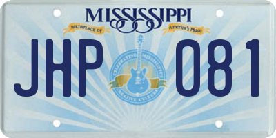MS license plate JHP081