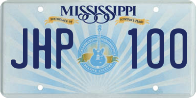 MS license plate JHP100