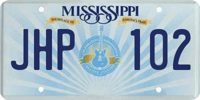 MS license plate JHP102