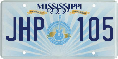MS license plate JHP105