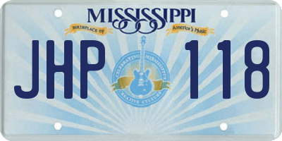 MS license plate JHP118