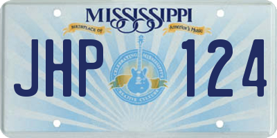 MS license plate JHP124
