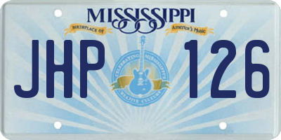 MS license plate JHP126
