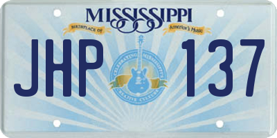 MS license plate JHP137