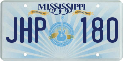 MS license plate JHP180