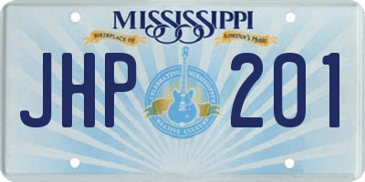 MS license plate JHP201