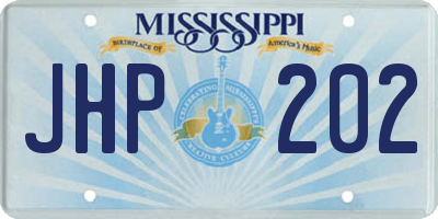 MS license plate JHP202