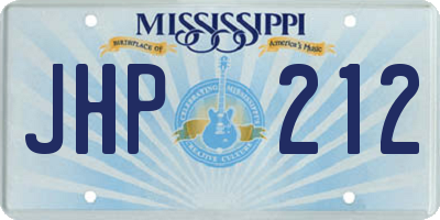 MS license plate JHP212