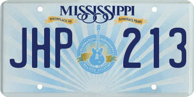 MS license plate JHP213