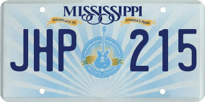 MS license plate JHP215