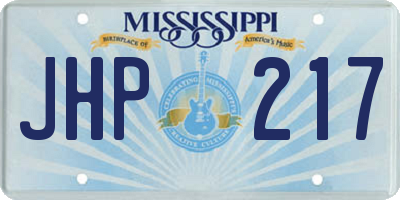 MS license plate JHP217