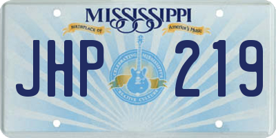 MS license plate JHP219