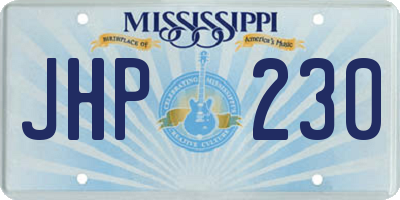MS license plate JHP230