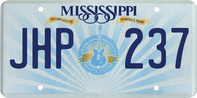 MS license plate JHP237
