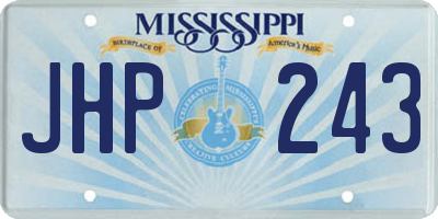 MS license plate JHP243