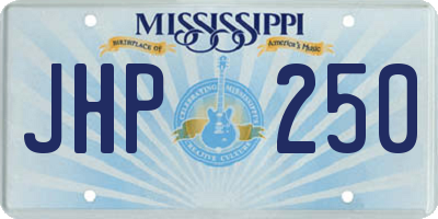 MS license plate JHP250