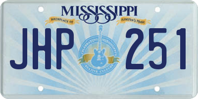 MS license plate JHP251