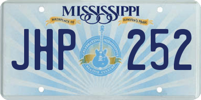 MS license plate JHP252